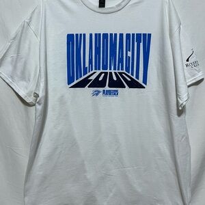 OKC Thunder 2025 Playoff T-Shirt Let's Get Loud in White size XL Unisex